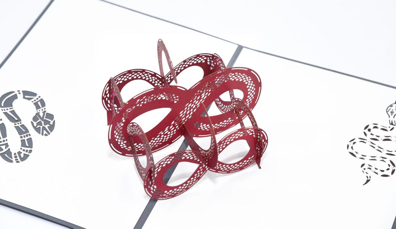 3D Pop-Up Snake Design Laser Cut Greeting Card