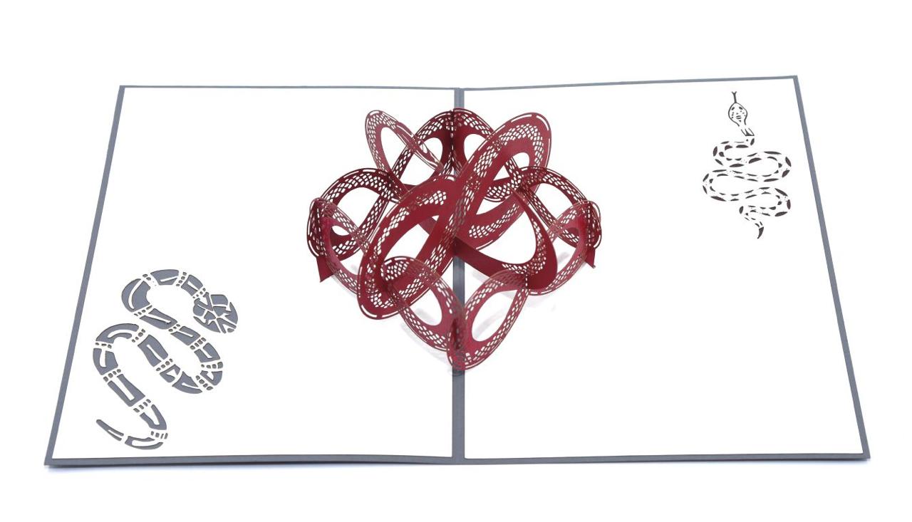 3D Pop-Up Snake Design Laser Cut Greeting Card