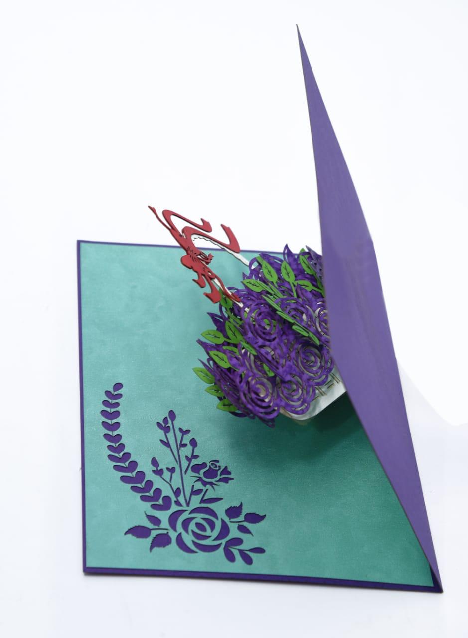 3D Pop Up Flower Basket Greeting Card