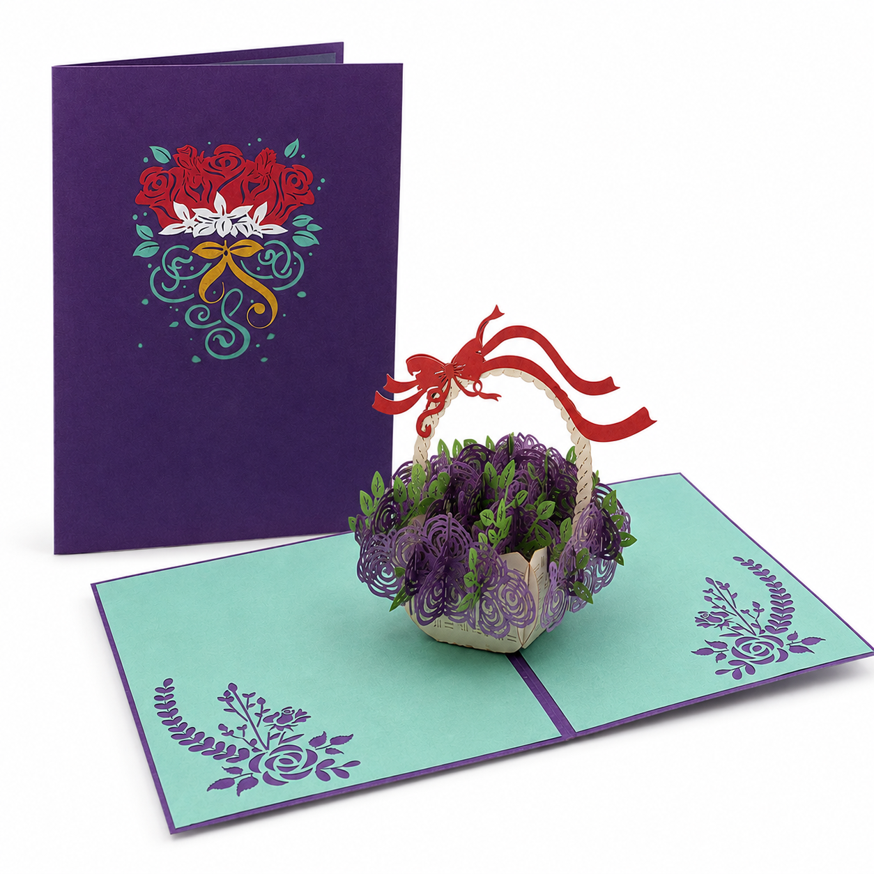 3D Pop Up Flower Basket Greeting Card