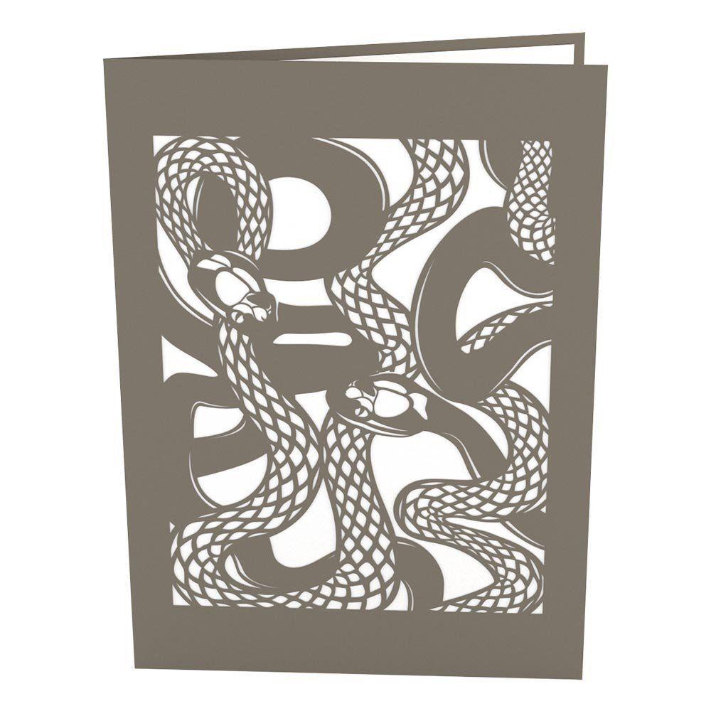 3D Pop-Up Snake Design Laser Cut Greeting Card