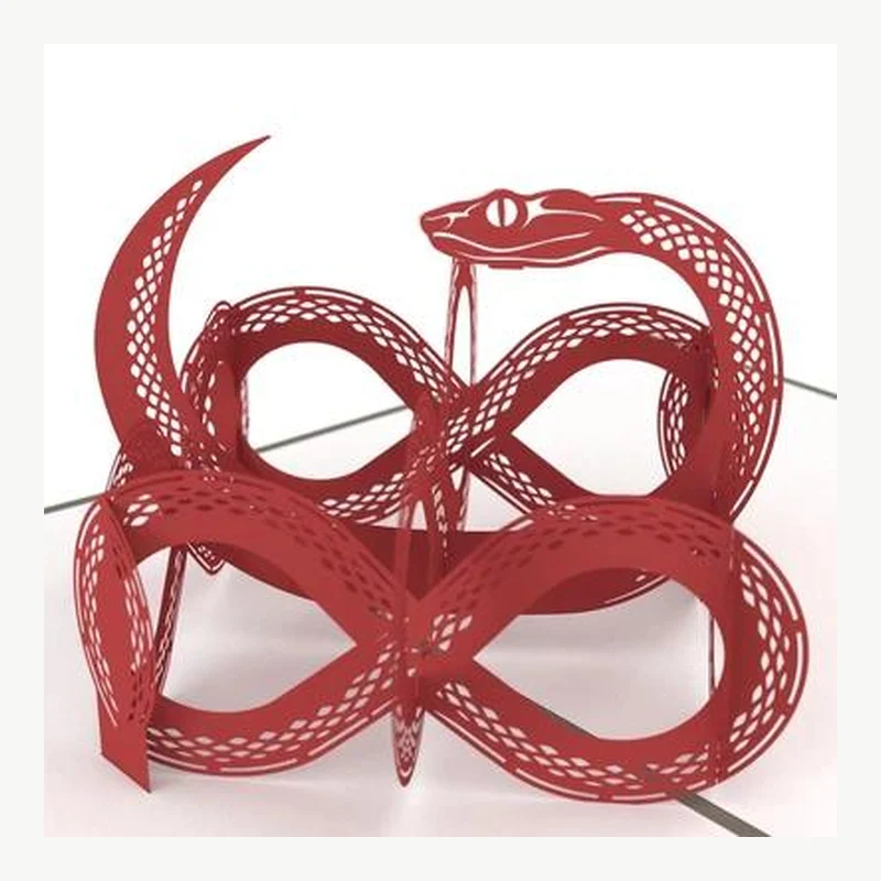 3D Pop-Up Snake Design Laser Cut Greeting Card