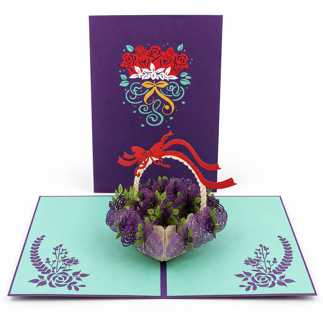 3D Pop Up Flower Basket Greeting Card