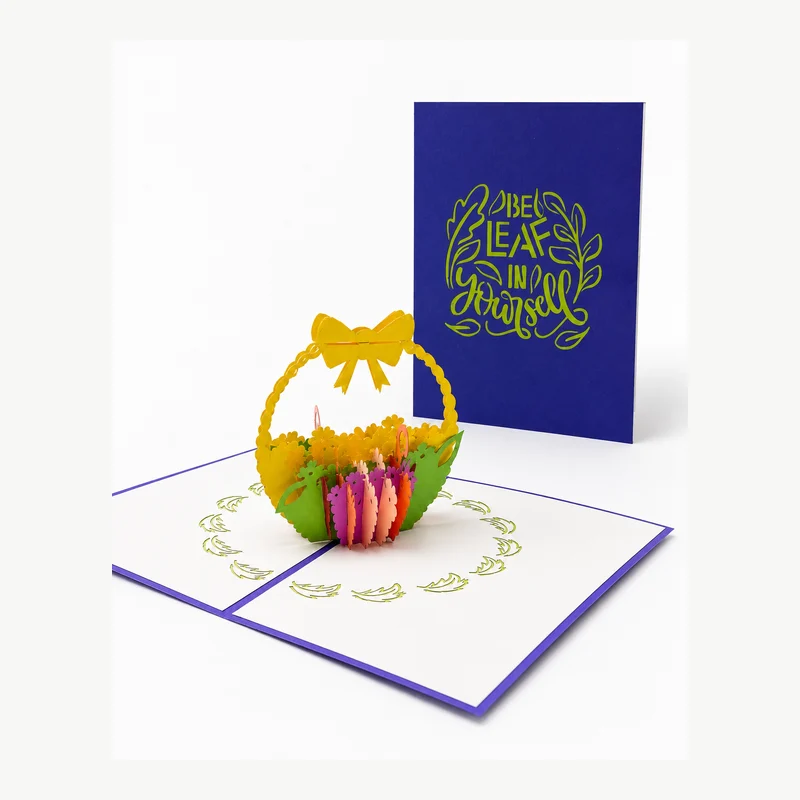 3D Flower Basket Pop-Up Card