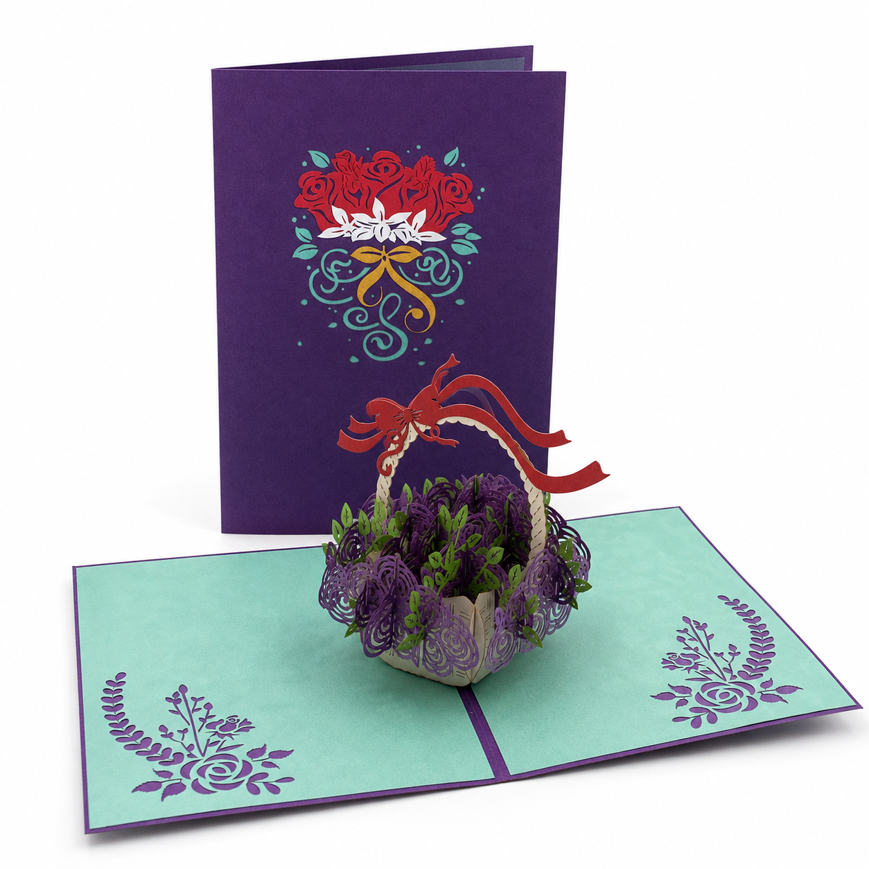 3D Pop Up Flower Basket Greeting Card