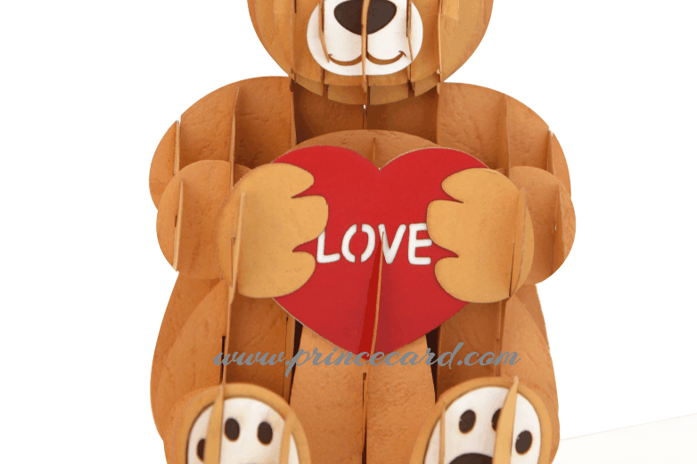 3d Love Bear Pop Card