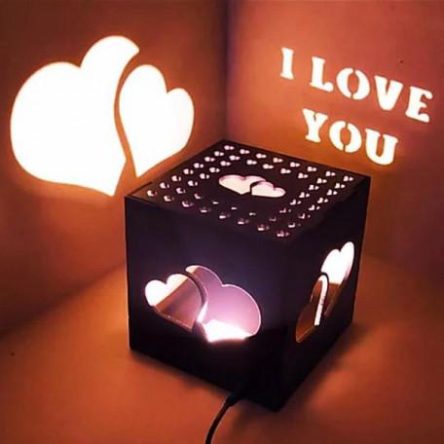 WOODEN ENGRAVED SHADOW MESSAGE LED LAMP